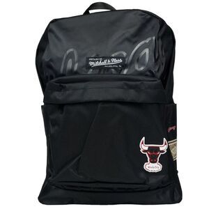 Chicago Bulls Mitchell & Ness‎ NBA Backpack 2 Zipper Pockets 3D Logo Black NWT